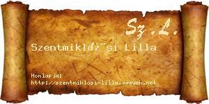 Szentmiklósi Lilla névjegykártya