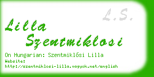 lilla szentmiklosi business card