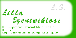 lilla szentmiklosi business card